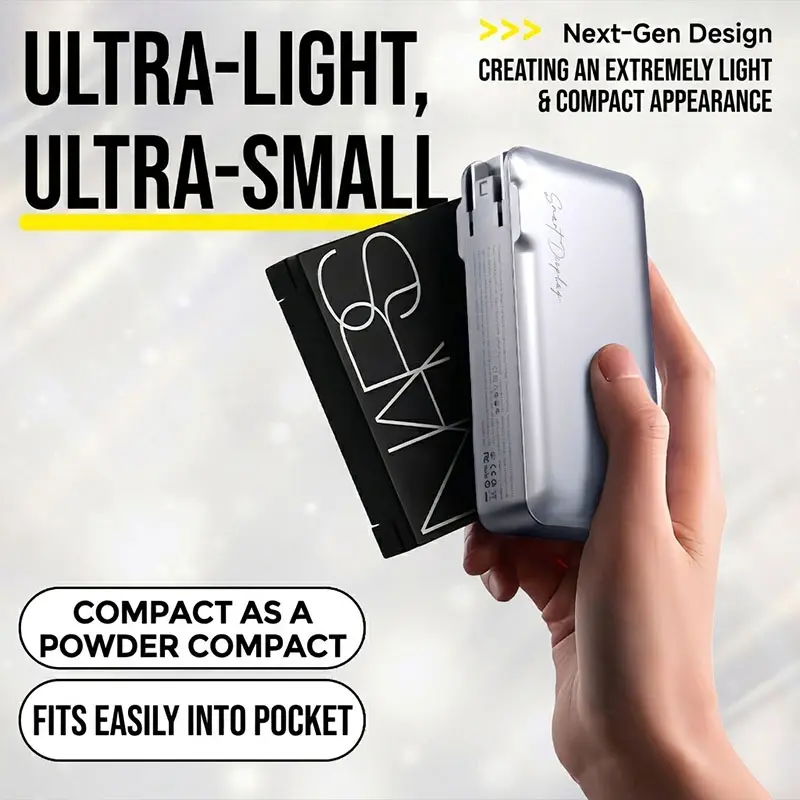 Handheld silver and black AJ02 10000mAh power banks