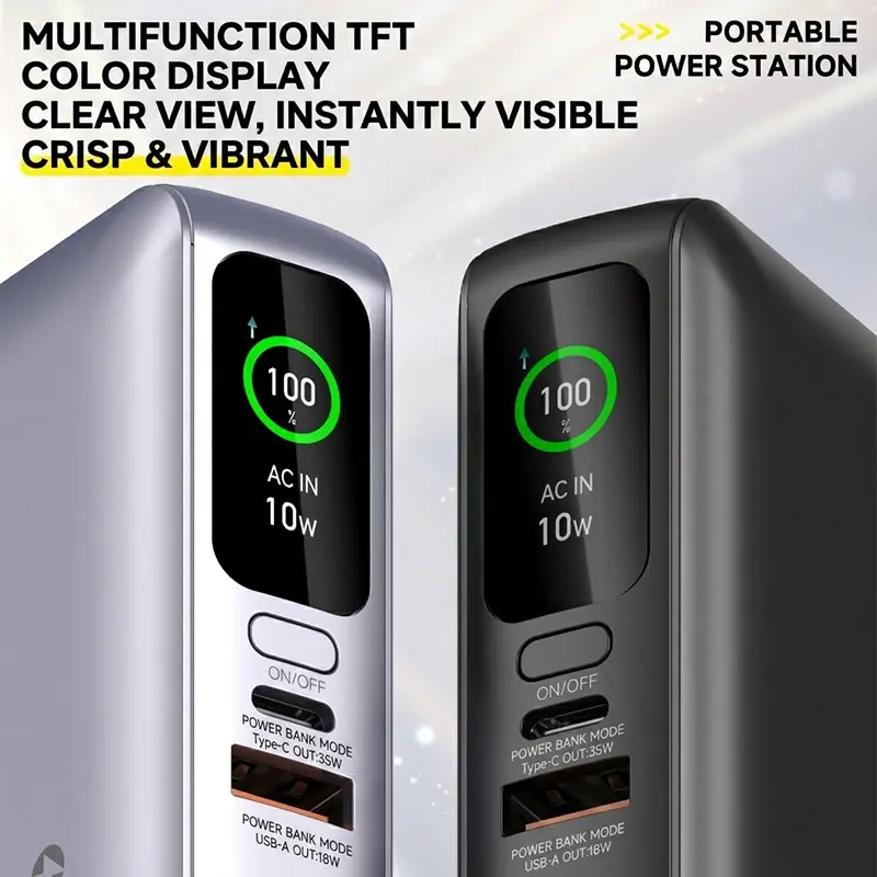 AJ02 color display with Type-C and USB-A charging ports