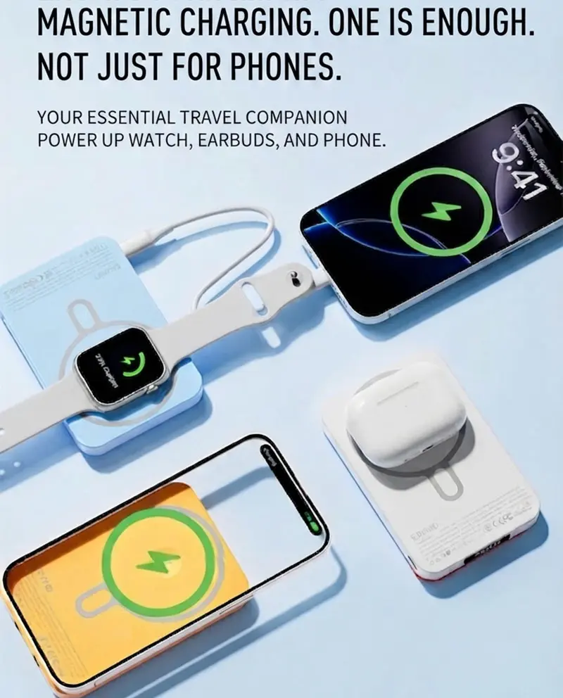 AJ01B magnetic power bank 10000mAh with rotating stand product detail 06