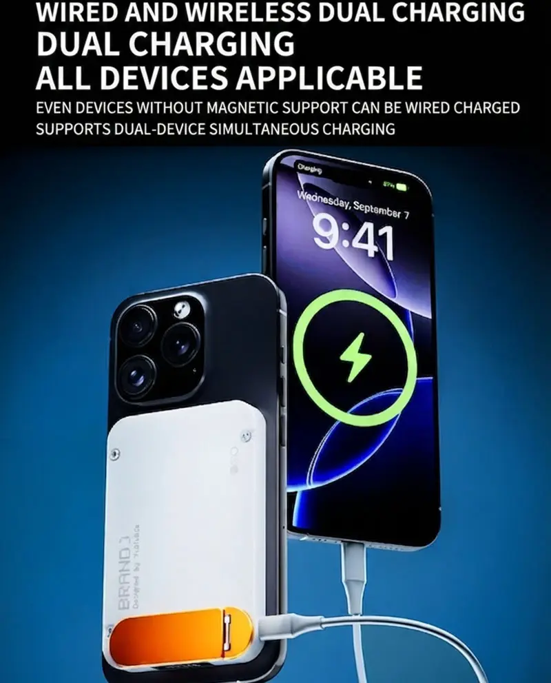 AJ01B magnetic power bank 10000mAh with rotating stand product detail 07