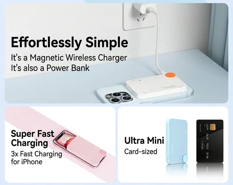 AJ01 magnetic wireless power bank 10000mAh product detail 02