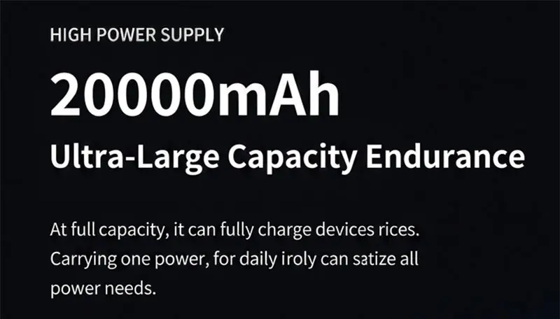 AJ25 20000mAh capacity product graphic
