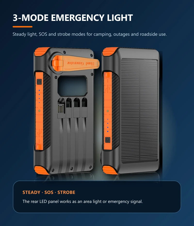 2201A solar hand-crank power bank 10000mAh product detail 05