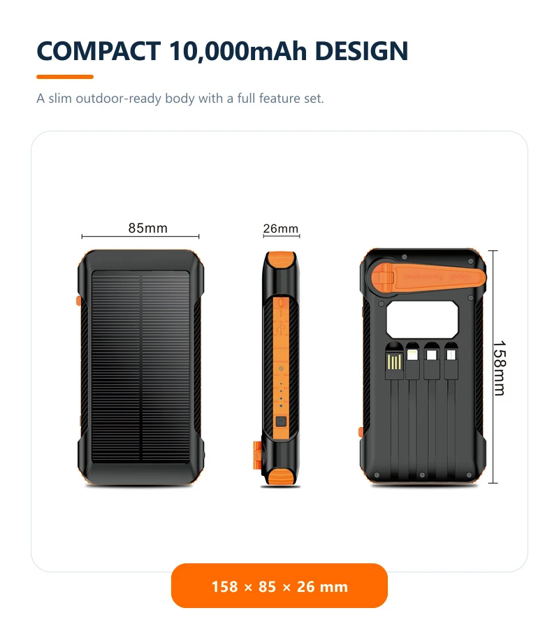 2201A solar hand-crank power bank 10000mAh product detail 08