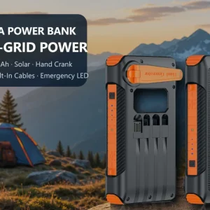 2201A Power Bank with hand-crank and solar charging
