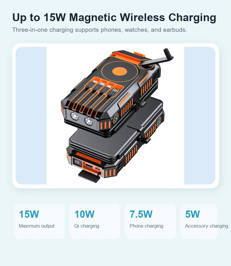 916 power bank hand crank detail