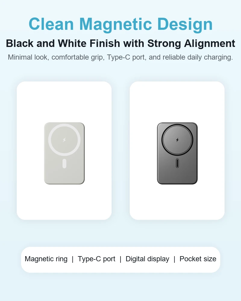 AJ06 black and white magnetic ring design