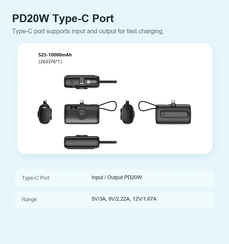 J25 Power Bank product details