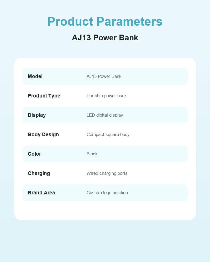 AJ13 Power Bank product details