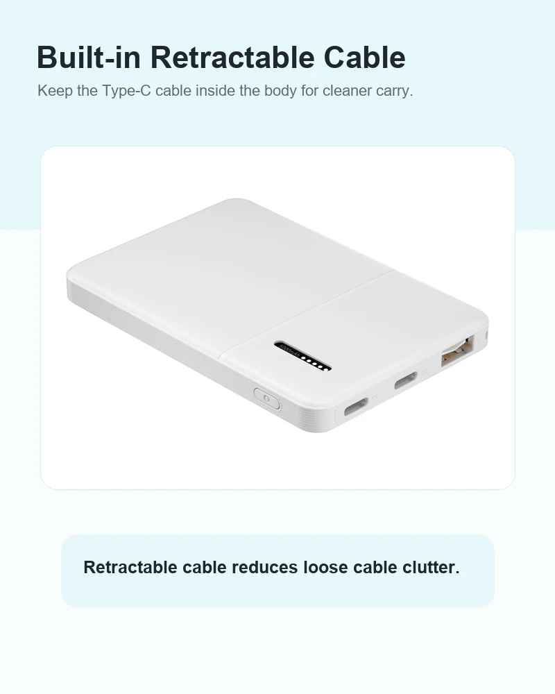 AJ27 built-in retractable Type-C cable details