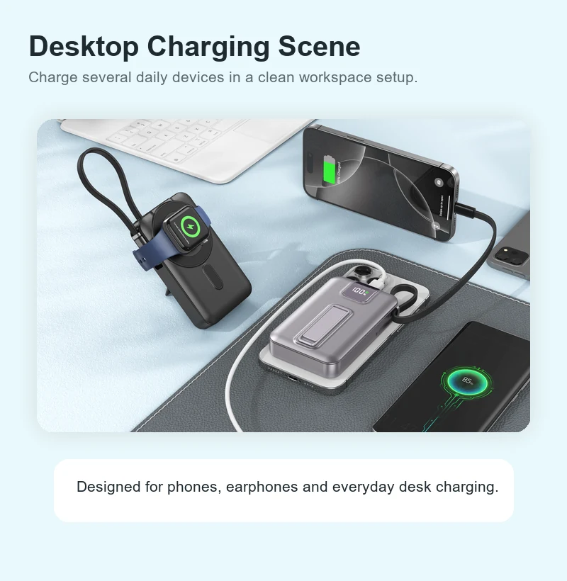 AJ43 power bank battery display and controls