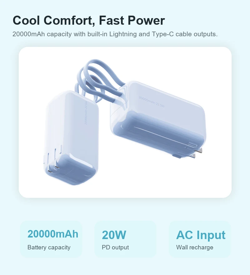 AJ45 20000mAh AC plug power bank product overview