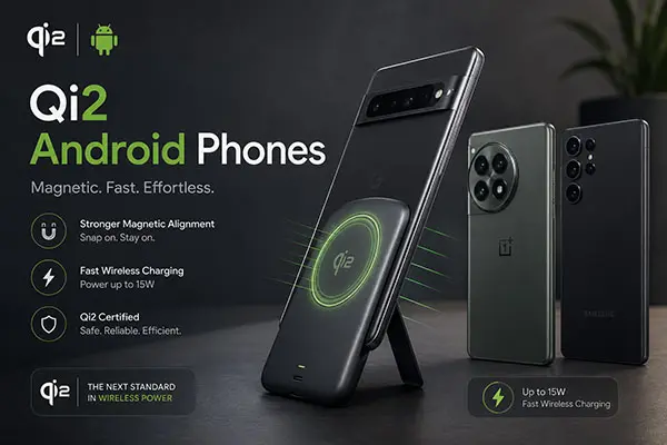 Qi2 Magnetic Power Bank for Android