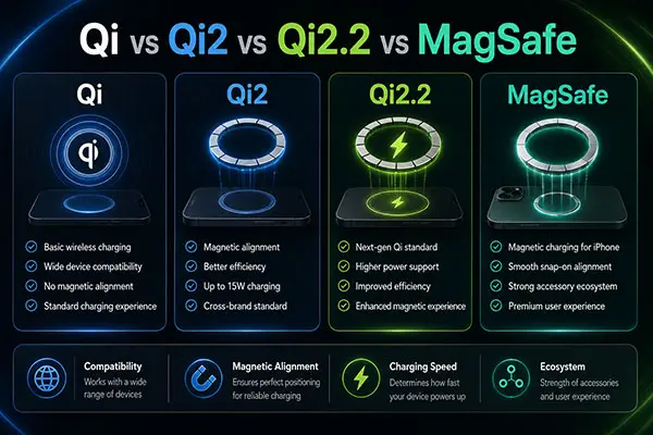 Qi VS Qi2 VS Magsafe