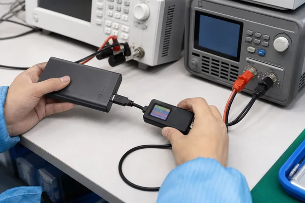 Power bank capacity and USB output testing with an electronic load